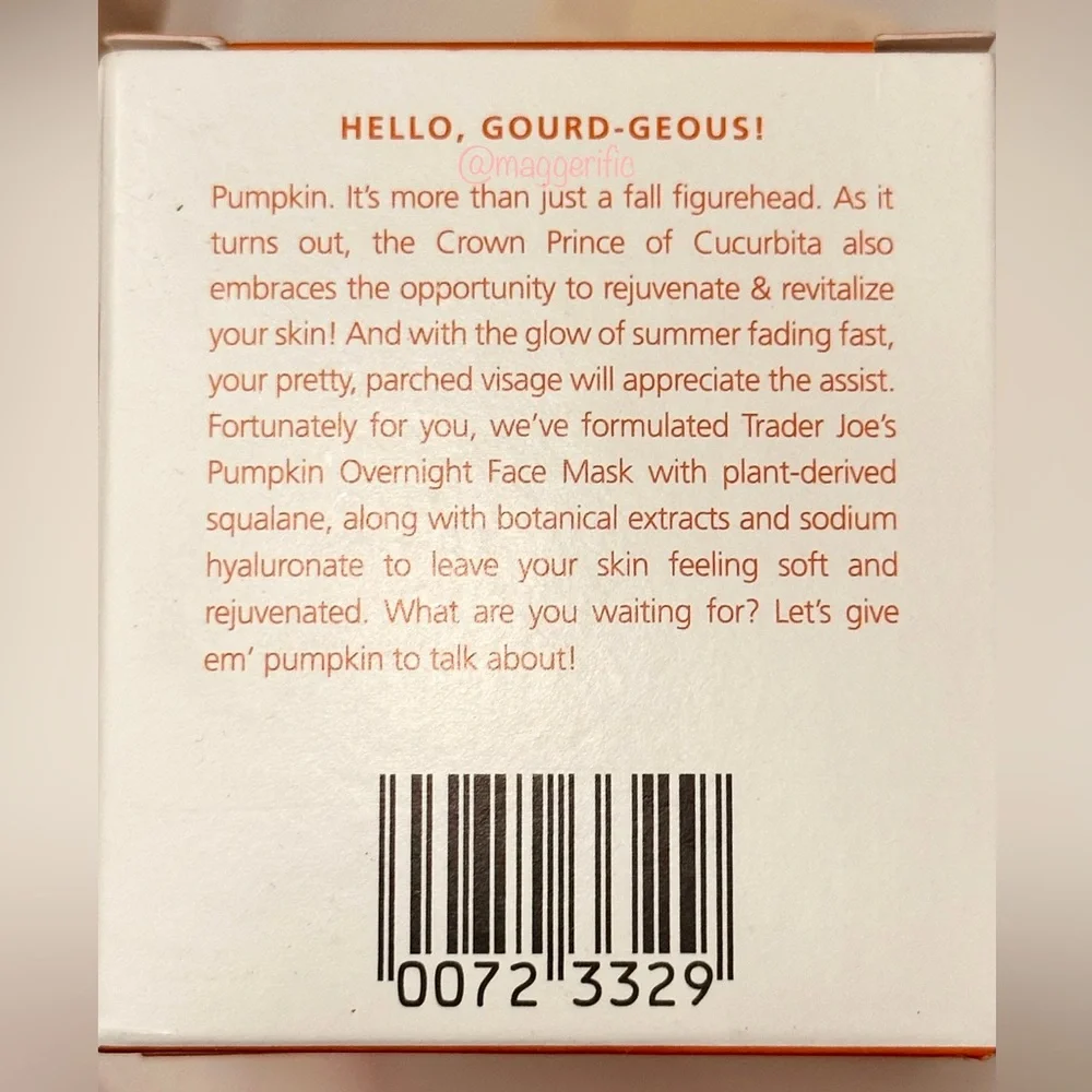 Trader Joe’s Pumpkin Overnight Face Mask - Picture 4 of 5
